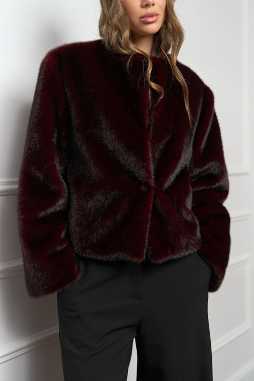  Зображення Шубка вкорочена з еко хутра норки 