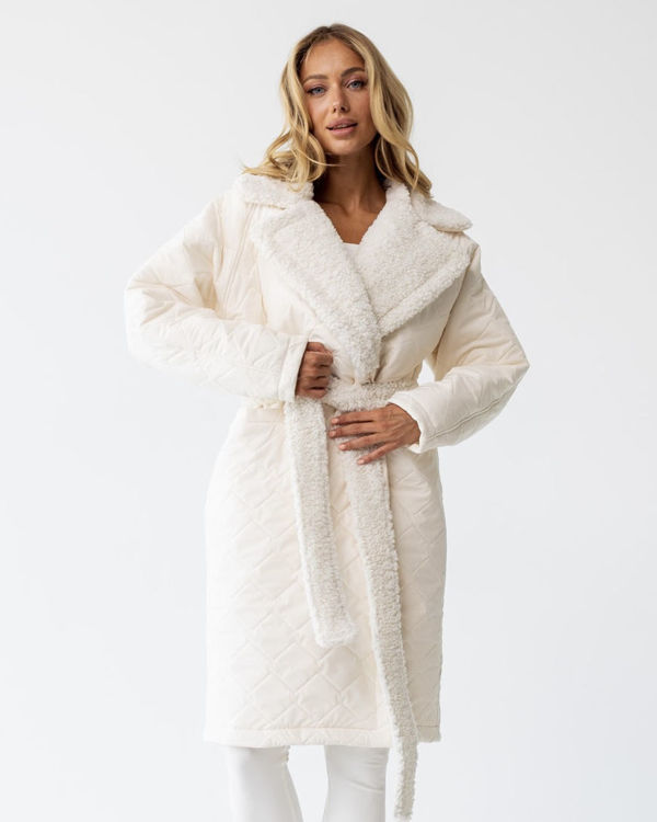  Зображення Жіноче зимове пальто на запах 