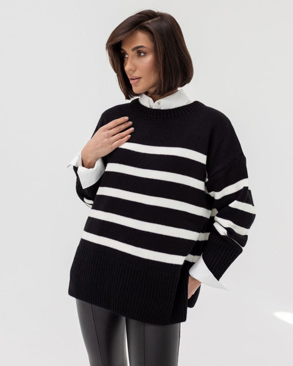  Зображення Подовжена жіноча кофта в смужку 