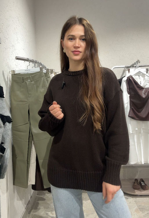  Зображення Светр вʼязаний вільного крою 