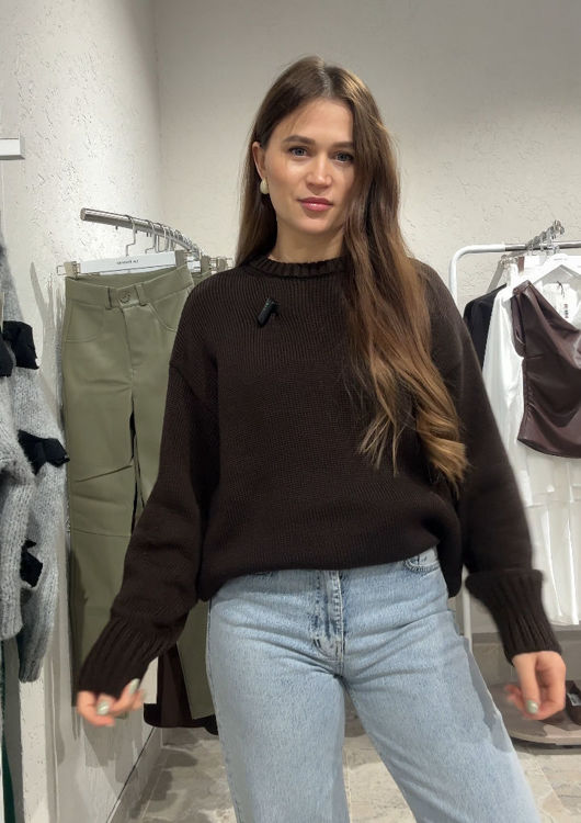  Зображення Светр вʼязаний вільного крою 