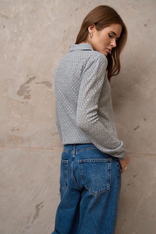  Зображення Джемпер - поло жіночий ( з геометричним плетінням) 