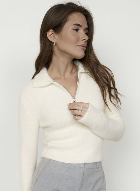  Зображення Приталений кроп  светр (плюшевий) 