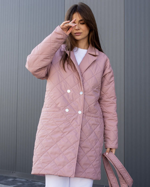  Зображення Жіноче демісезоне пальто з стьобаної плащівки 