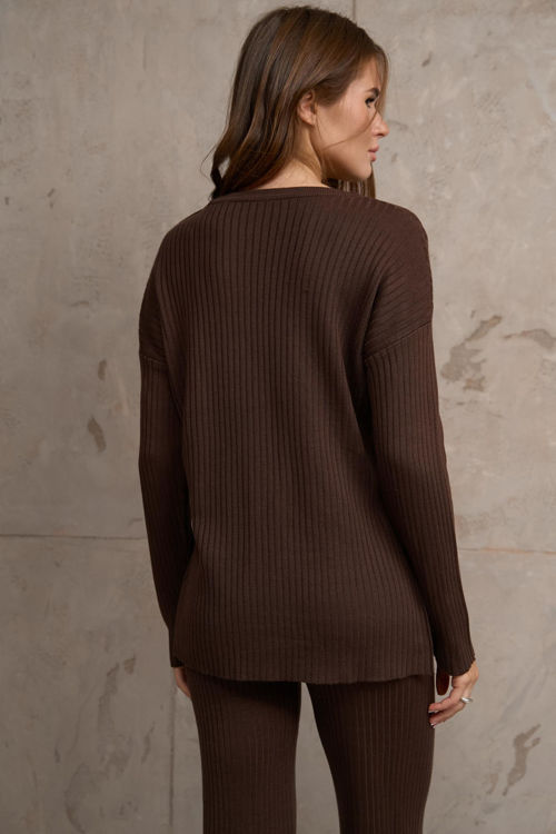  Зображення Костюм вʼязаний в рубчик (штани та кофтинка) 