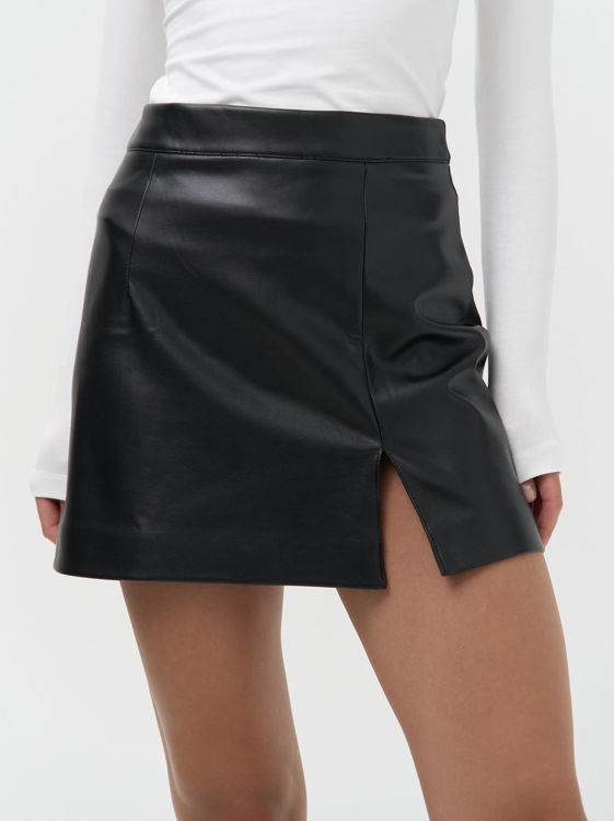  Зображення Коротка спідниця з еко шкіри 