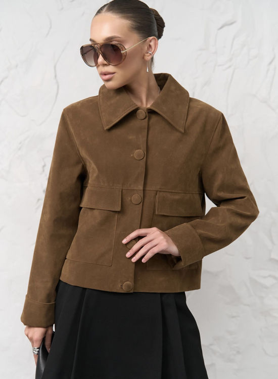 Зображення Жіноча куртка-блейзер (нубук) 