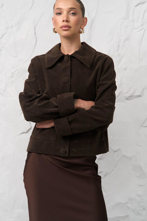  Зображення Жіноча куртка-блейзер (нубук) 