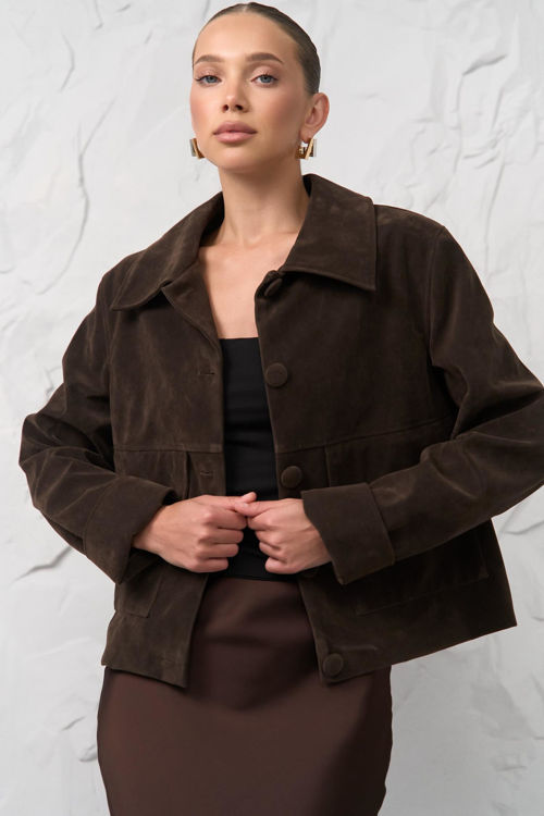  Зображення Жіноча куртка-блейзер (нубук) 