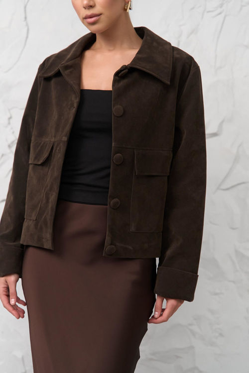  Зображення Жіноча куртка-блейзер (нубук) 