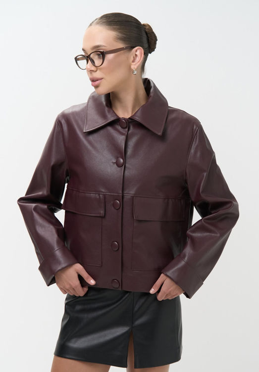  Зображення Жіноча куртка-блейзер з еко шкіри 