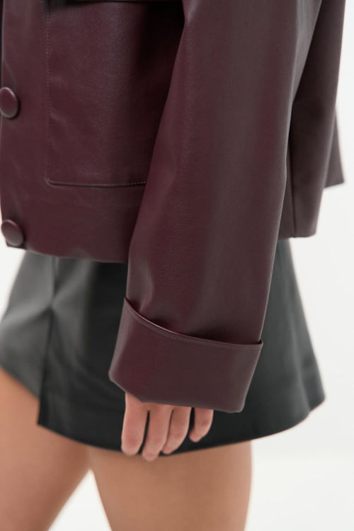  Зображення Жіноча куртка-блейзер з еко шкіри 