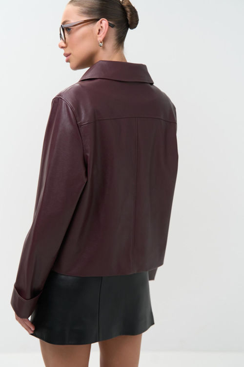  Зображення Жіноча куртка-блейзер з еко шкіри 