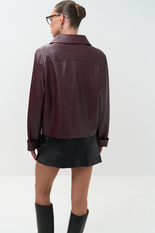  Зображення Жіноча куртка-блейзер з еко шкіри 