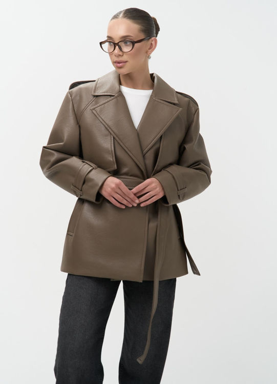  Зображення Тренч з еко шкіри 