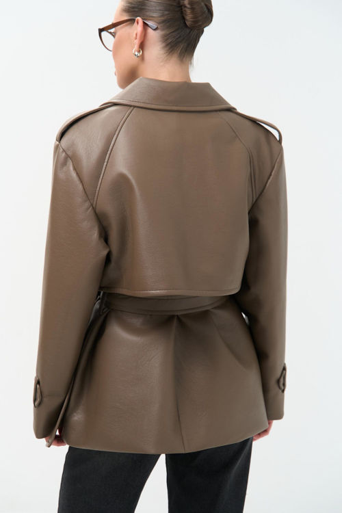  Зображення Тренч з еко шкіри 