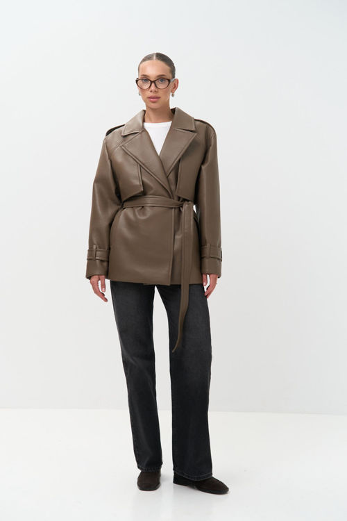  Зображення Тренч з еко шкіри 