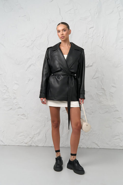  Зображення Тренч з еко шкіри 