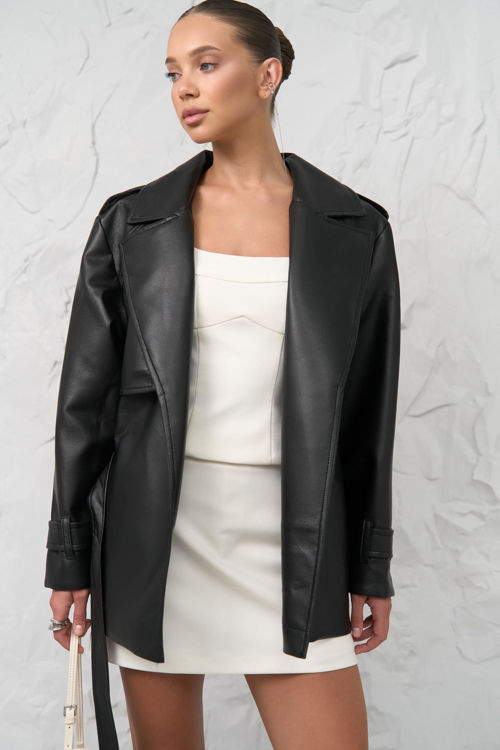  Зображення Тренч з еко шкіри 