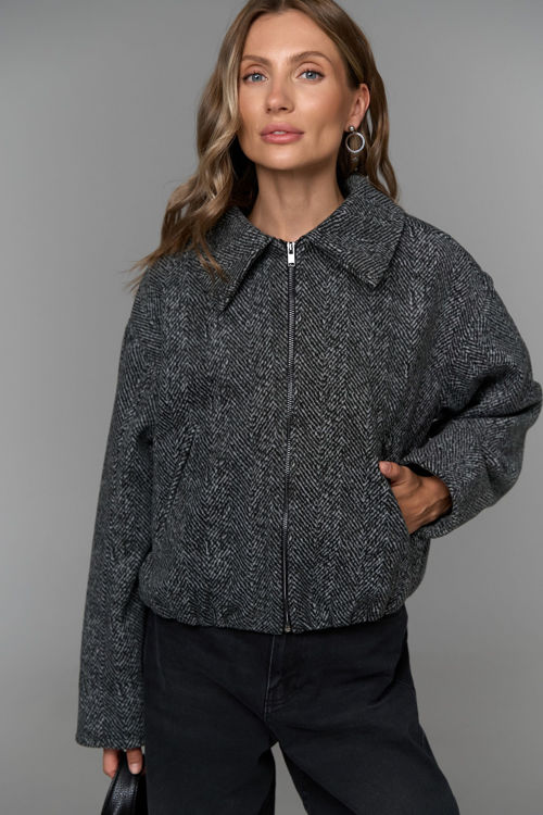  Зображення Бомбер класичний з пальтової тканини 