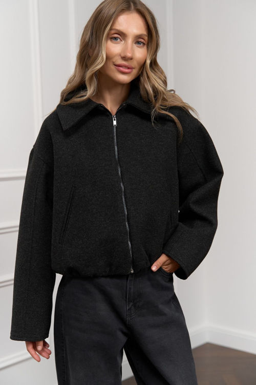  Зображення Бомбер класичний з пальтової тканини 