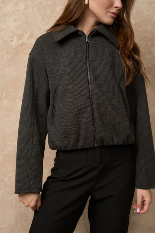  Зображення Бомбер класичний з пальтової тканини 