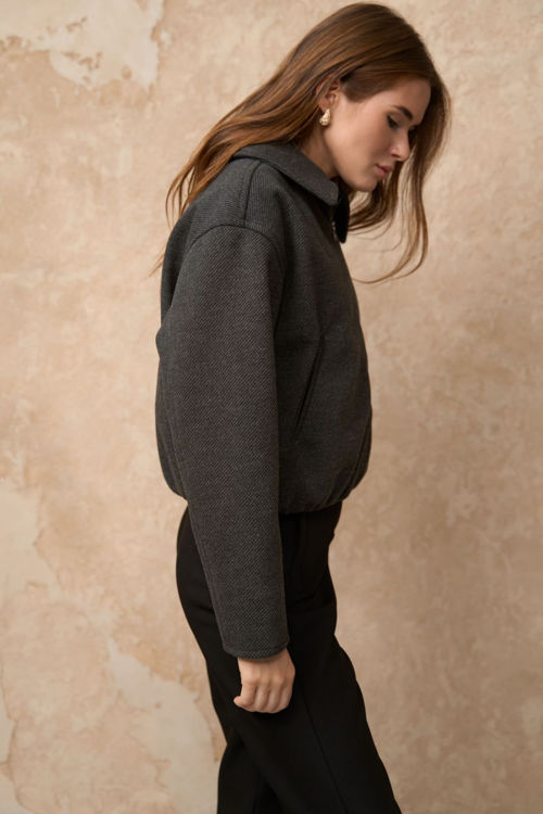  Зображення Бомбер класичний з пальтової тканини 