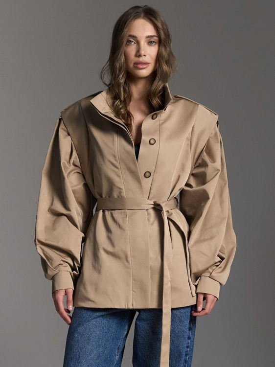  Зображення Котоновий тренч з обʼємними рукавами 