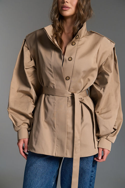  Зображення Котоновий тренч з обʼємними рукавами 