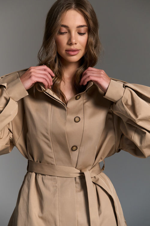  Зображення Котоновий тренч з обʼємними рукавами 