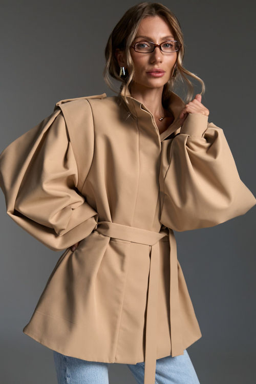  Зображення Котоновий тренч з обʼємними рукавами 