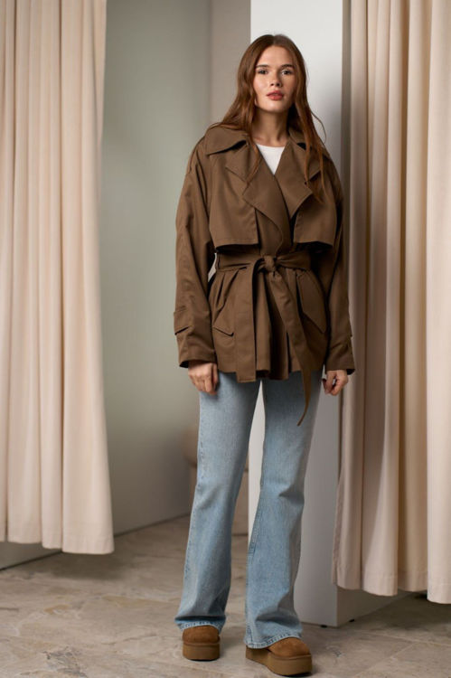  Зображення Котоновий жіночий тренч 