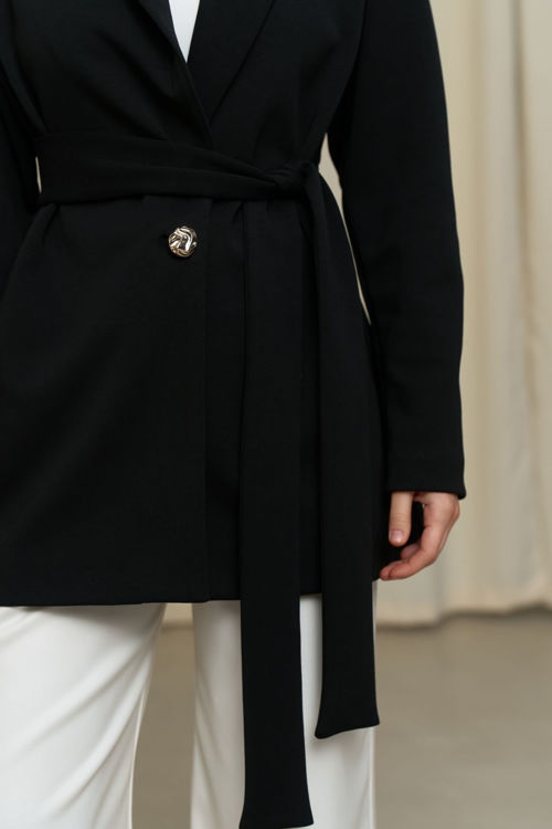  Зображення Кардиган з поясом  в класичному стилі 