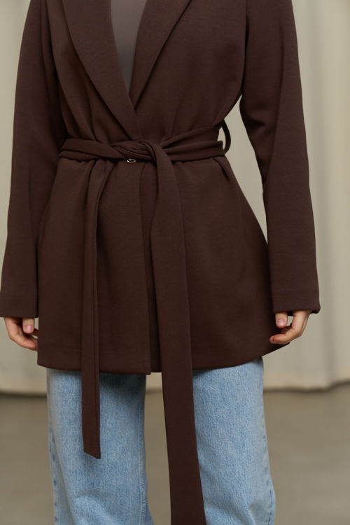  Зображення Кардиган з поясом  в класичному стилі 