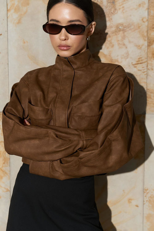  Зображення Куртка-бомбер з еко- шкіри 