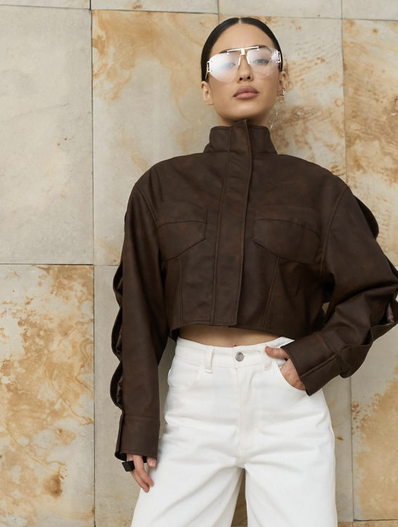  Зображення Куртка-бомбер з еко- шкіри 