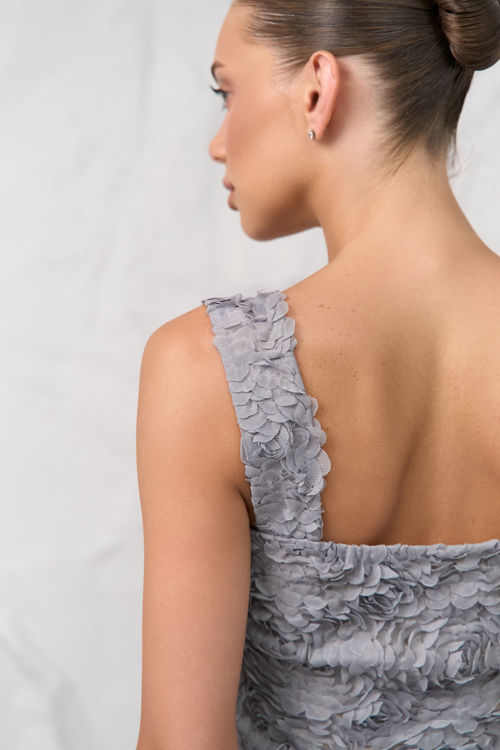  Зображення Костюм топ та спідниця з квітковою вишивкою 