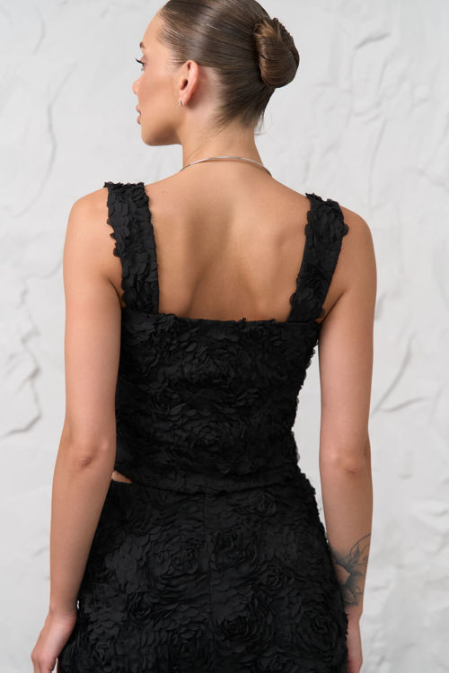  Зображення Костюм топ та спідниця з квітковою вишивкою 