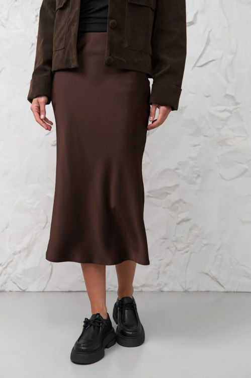  Зображення Спідниця сатинова в довжині міді 