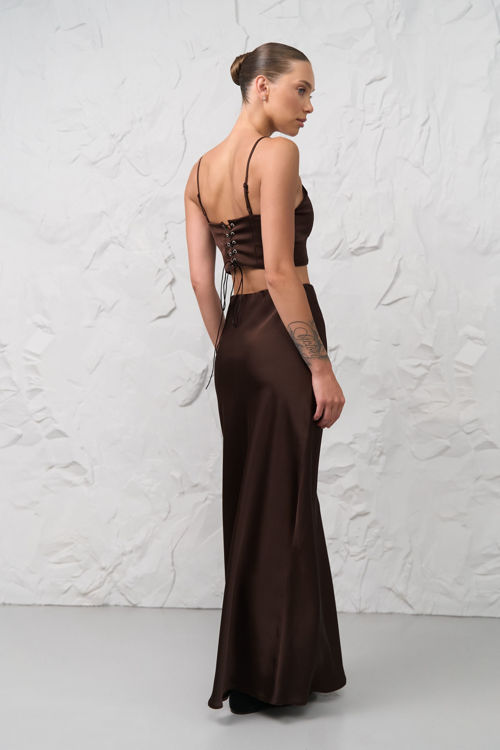  Зображення Спідниця з шовк-сатину в довжині максі 