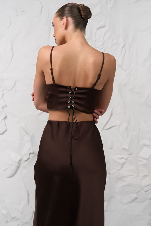  Зображення Спідниця з шовк-сатину в довжині максі 