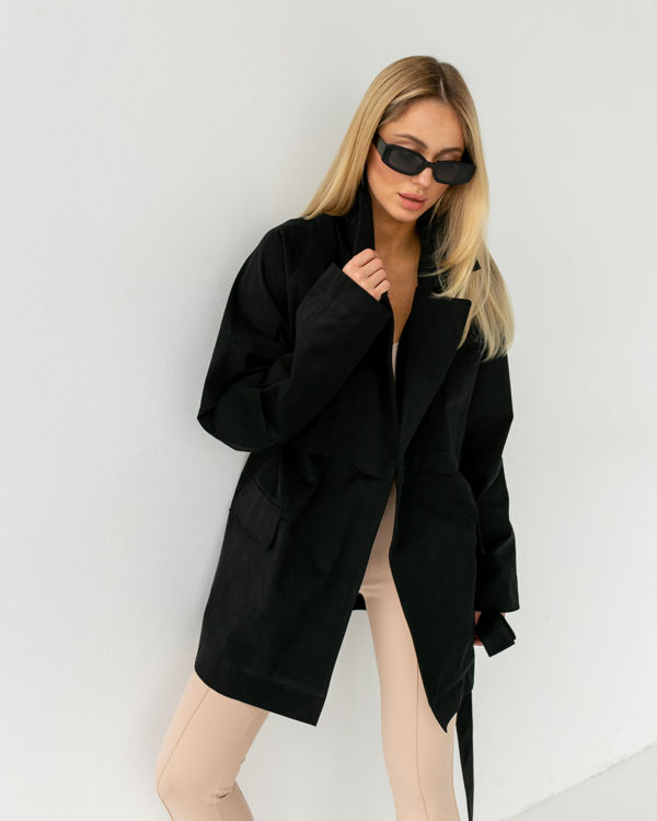  Зображення Жіночий вкорочений тренч із поясом (XL- 3XL) 