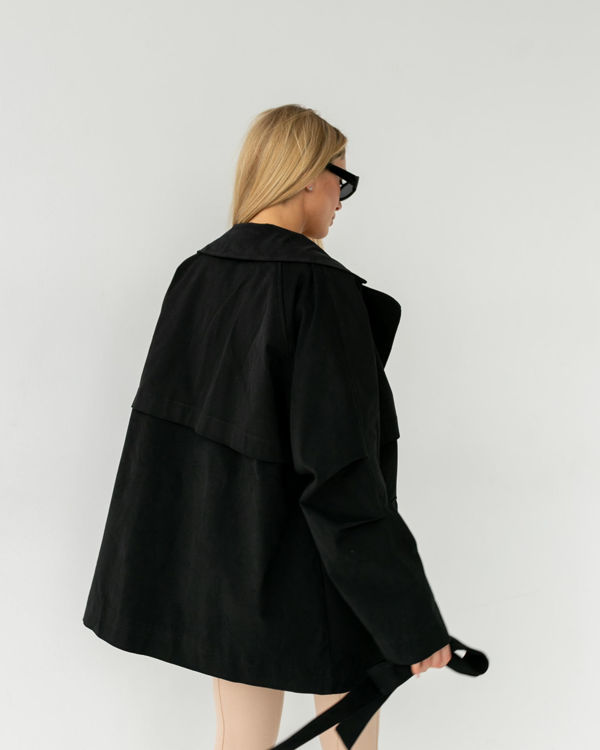  Зображення Жіночий вкорочений тренч із поясом (XL- 3XL) 