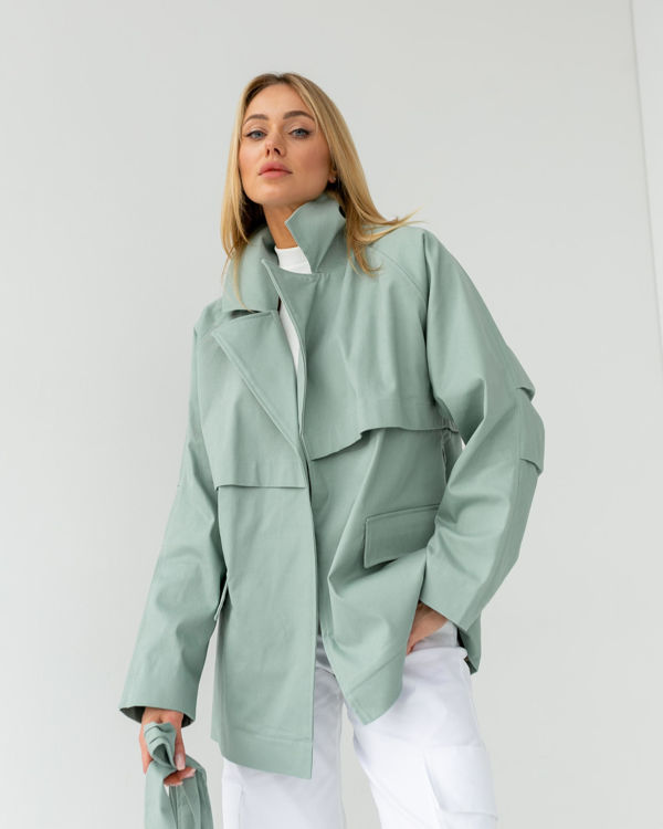  Зображення Жіночий вкорочений тренч із поясом (XL- 3XL) 